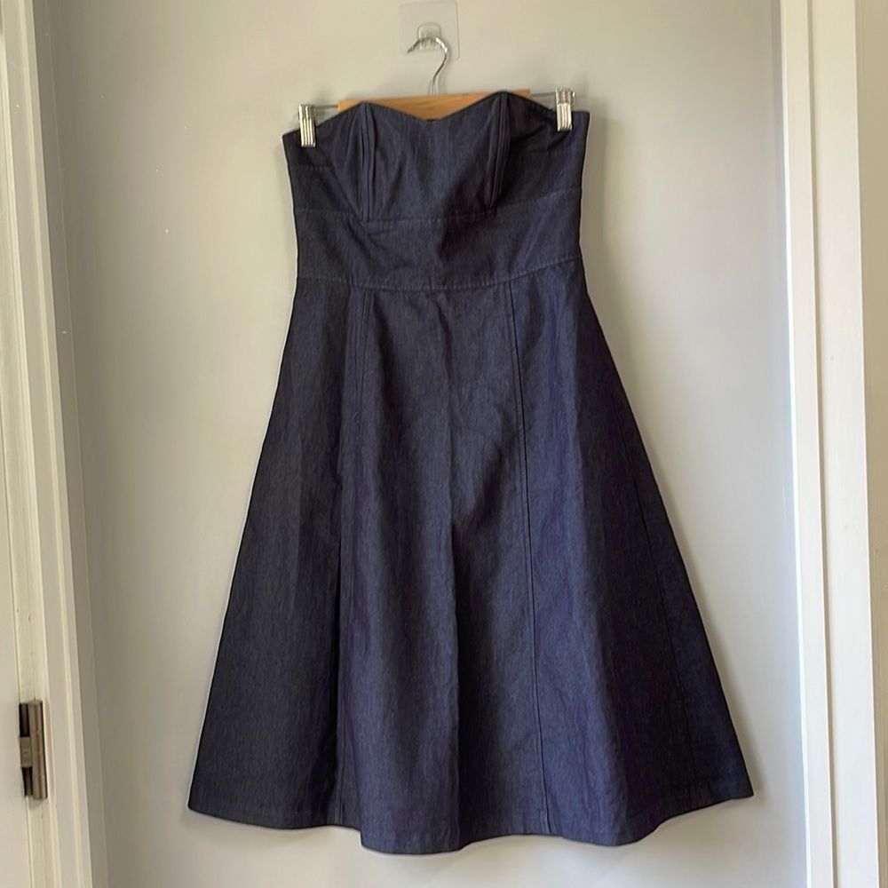 Isaac Mizrahi Strapless Denim A Line Dress